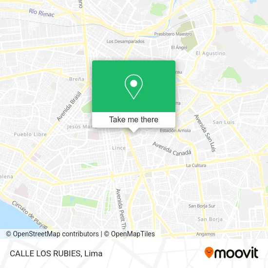 Mapa de CALLE LOS RUBIES