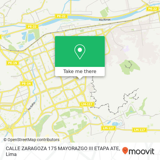 CALLE ZARAGOZA   175   MAYORAZGO III ETAPA   ATE map