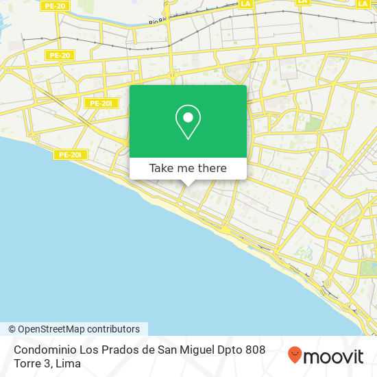 Mapa de Condominio Los Prados de San Miguel Dpto 808 Torre 3