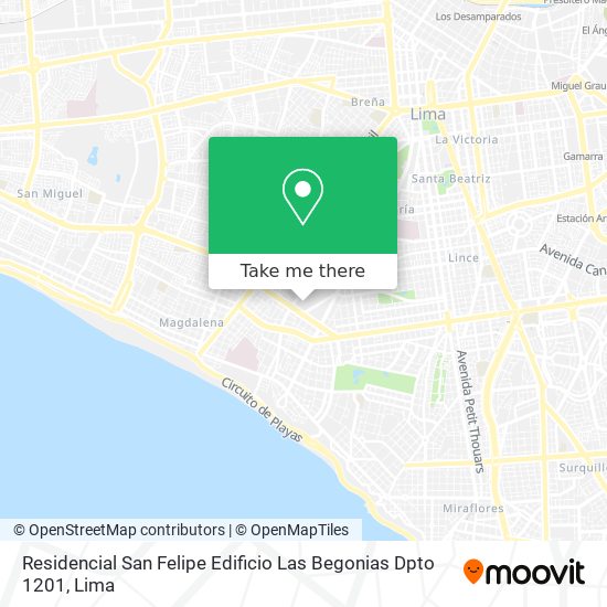Residencial San Felipe  Edificio Las Begonias Dpto  1201 map