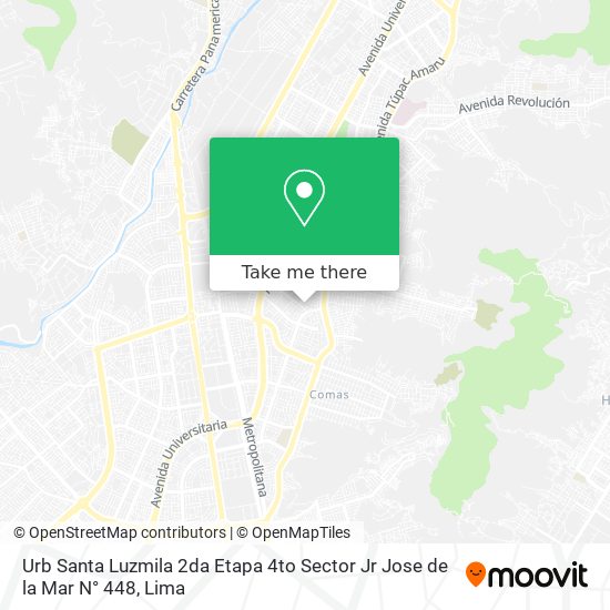 Urb  Santa Luzmila 2da Etapa  4to Sector  Jr  Jose de la Mar N° 448 map