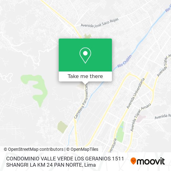 Mapa de CONDOMINIO VALLE VERDE   LOS GERANIOS 1511 SHANGRI LA   KM 24 PAN  NORTE