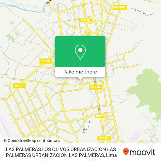 LAS PALMERAS   LOS OLIVOS  URBANIZACION LAS PALMERAS URBANIZACION LAS PALMERAS map