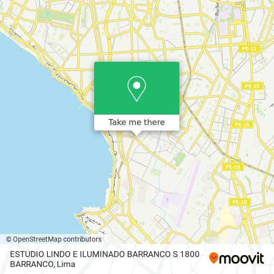 ESTUDIO  LINDO E ILUMINADO  BARRANCO S  1800 BARRANCO map