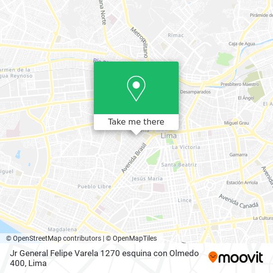 Jr  General Felipe Varela 1270 esquina con Olmedo 400 map