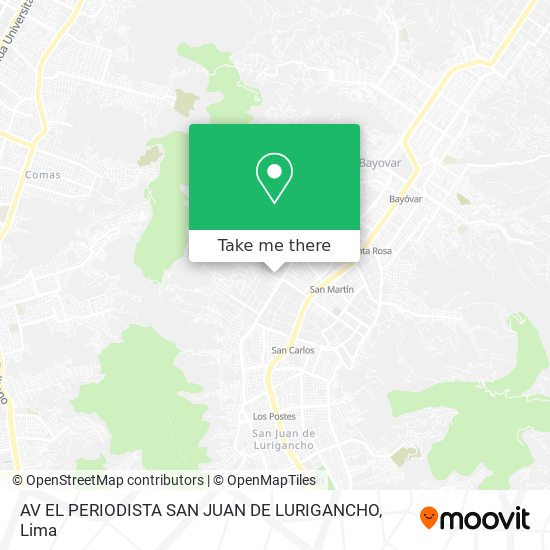 AV EL PERIODISTA SAN JUAN DE LURIGANCHO map