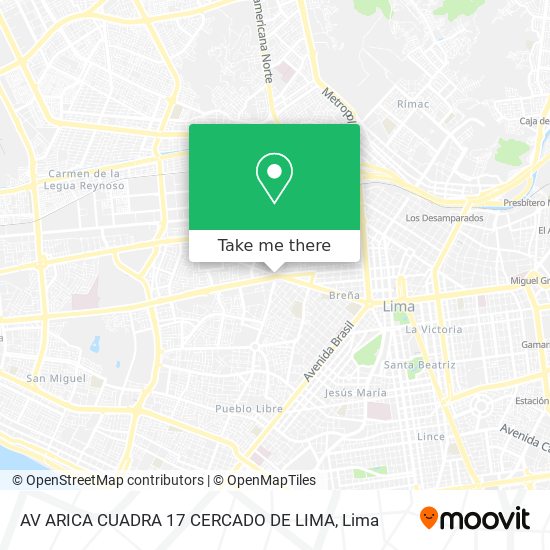 AV ARICA CUADRA 17 CERCADO DE LIMA map