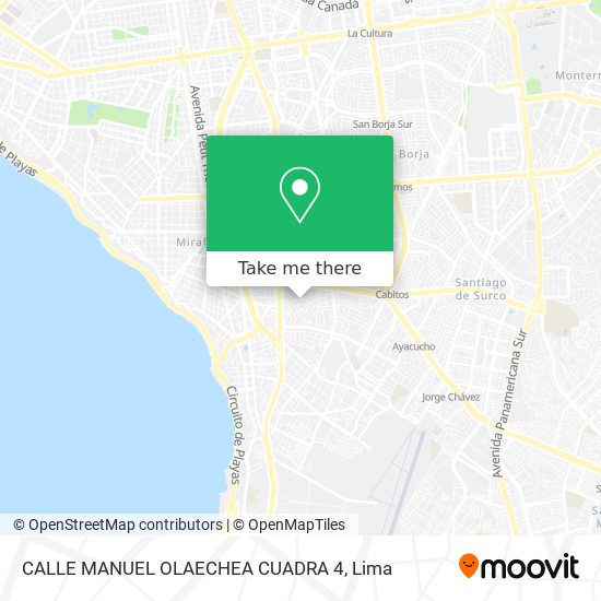 CALLE MANUEL OLAECHEA CUADRA 4 map