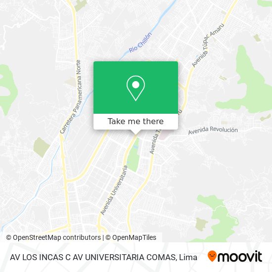 AV  LOS INCAS C  AV  UNIVERSITARIA COMAS map