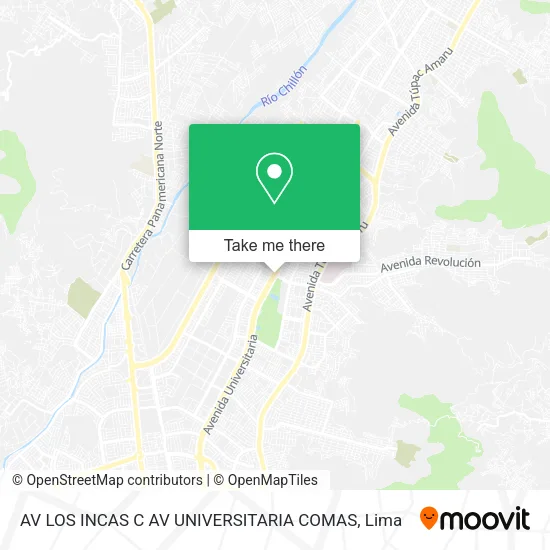 Mapa de AV  LOS INCAS C  AV  UNIVERSITARIA COMAS