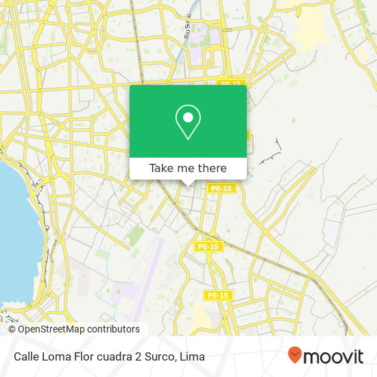 Mapa de Calle Loma Flor cuadra 2  Surco