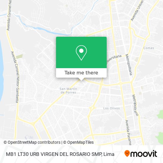 Mapa de MB1 LT30 URB VIRGEN DEL ROSARIO SMP