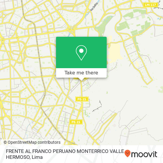 FRENTE AL FRANCO PERUANO   MONTERRICO VALLE HERMOSO map