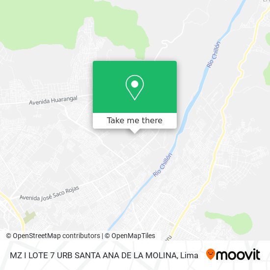 MZ I LOTE 7 URB  SANTA ANA DE LA MOLINA map
