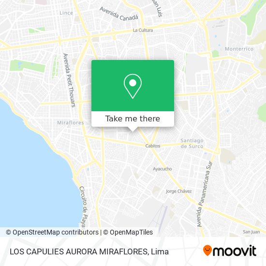 Mapa de LOS CAPULIES  AURORA   MIRAFLORES