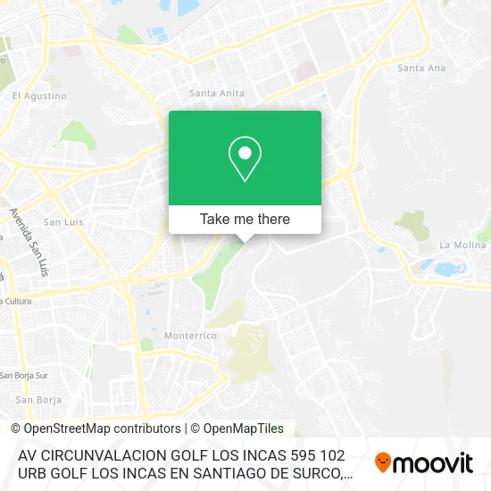 AV  CIRCUNVALACION GOLF LOS INCAS 595 102 URB GOLF LOS INCAS EN SANTIAGO DE SURCO map