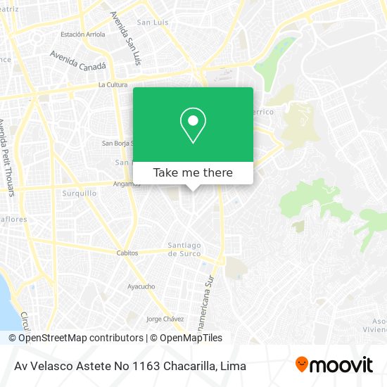Mapa de Av  Velasco Astete No  1163    Chacarilla