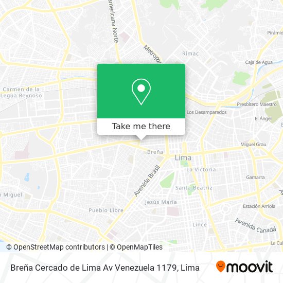 Breña   Cercado de Lima  Av  Venezuela 1179 map