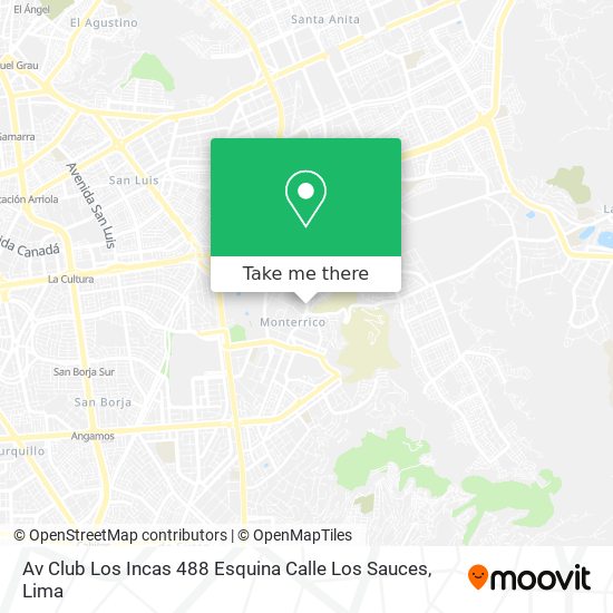 Av Club Los Incas 488 Esquina Calle Los Sauces map