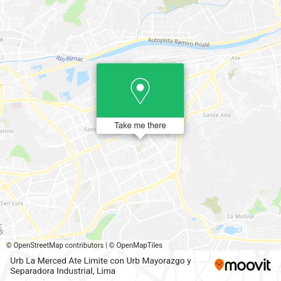 Mapa de Urb  La Merced   Ate  Limite con Urb  Mayorazgo y Separadora Industrial