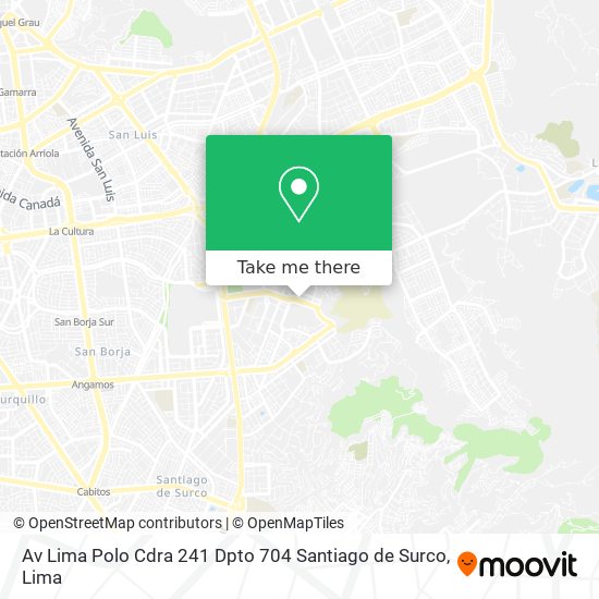 Av Lima Polo Cdra 241 Dpto  704  Santiago de Surco map