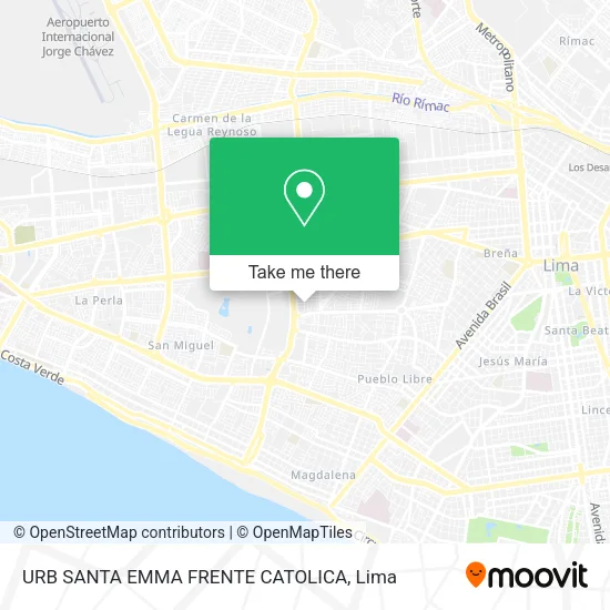 Mapa de URB  SANTA EMMA FRENTE CATOLICA