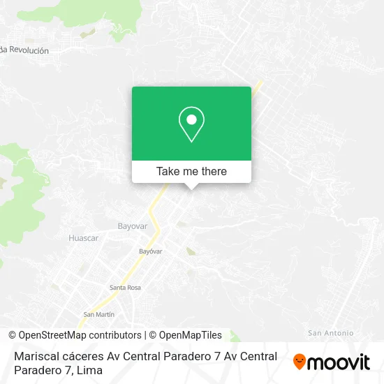 Mariscal cáceres  Av Central  Paradero 7 Av Central  Paradero 7 map