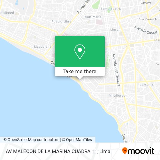 AV  MALECON DE LA MARINA  CUADRA 11 map