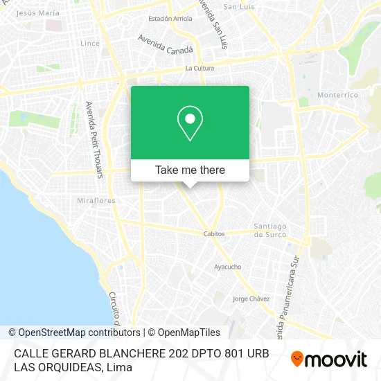 Mapa de CALLE GERARD BLANCHERE 202 DPTO  801 URB  LAS ORQUIDEAS