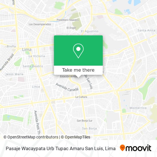 Pasaje Wacaypata Urb  Tupac Amaru San Luis map