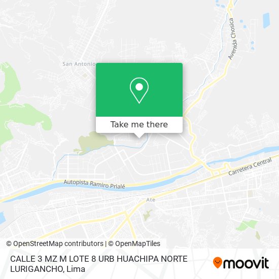 CALLE 3 MZ  M LOTE 8 URB  HUACHIPA NORTE   LURIGANCHO map