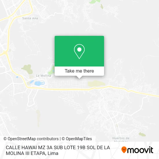 Mapa de CALLE HAWAI  MZ 3A  SUB LOTE 19B  SOL DE LA MOLINA III ETAPA