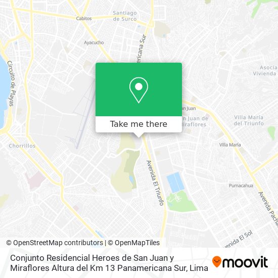 Conjunto Residencial Heroes de San Juan y Miraflores  Altura del Km 13 Panamericana Sur map