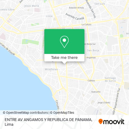 ENTRE AV ANGAMOS  Y REPUBLICA DE PANAMA map