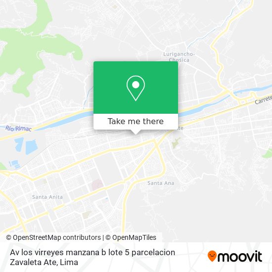 Av los virreyes manzana b lote 5 parcelacion Zavaleta Ate map