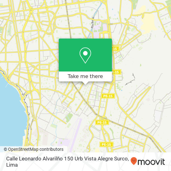 Calle Leonardo Alvarilño 150 Urb Vista Alegre Surco map