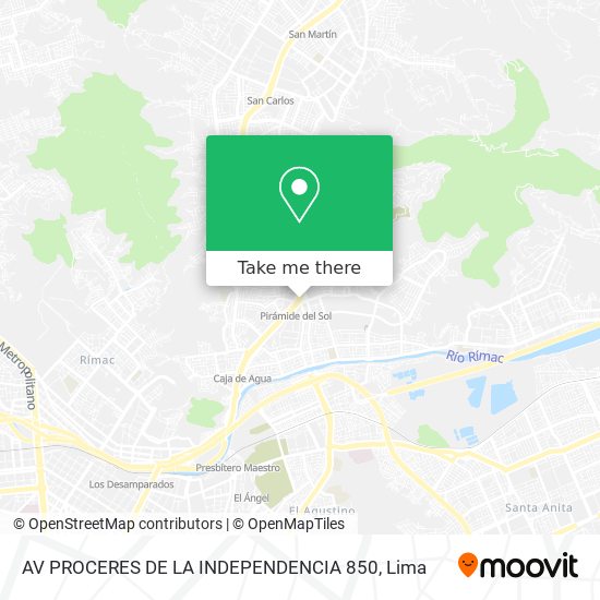 AV PROCERES DE LA INDEPENDENCIA  850 map