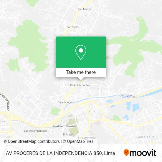 AV PROCERES DE LA INDEPENDENCIA  850 map