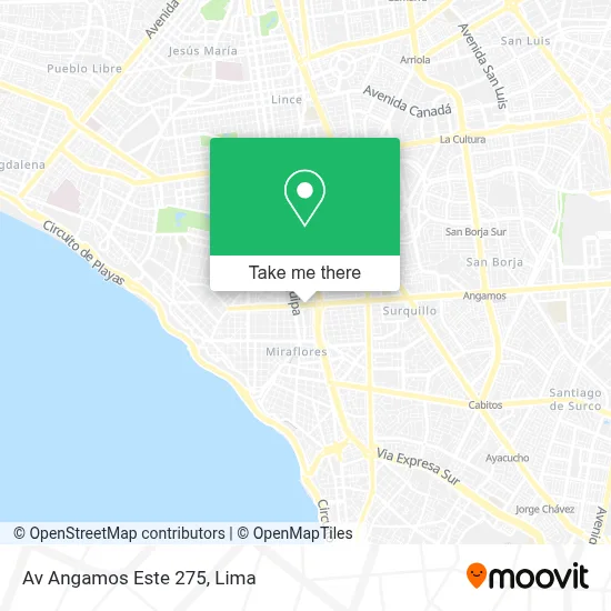 Av  Angamos Este 275 map