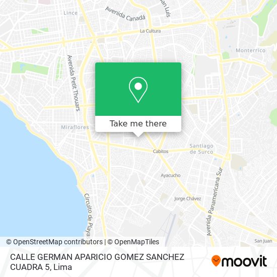 Mapa de CALLE GERMAN APARICIO GOMEZ SANCHEZ CUADRA 5