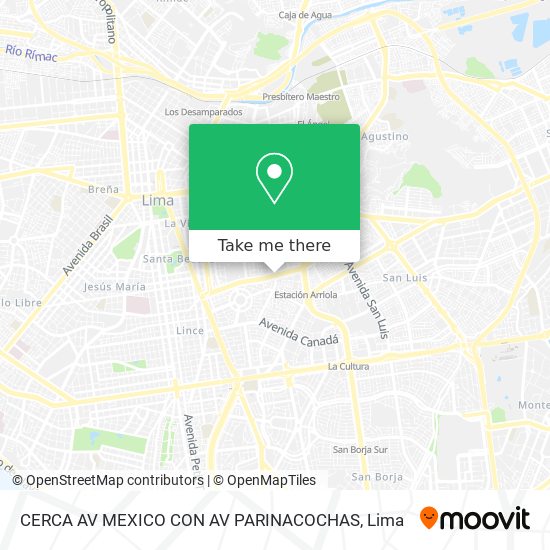CERCA  AV  MEXICO CON AV  PARINACOCHAS map