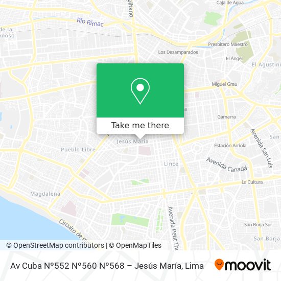 Av  Cuba Nº552  Nº560  Nº568 – Jesús María map