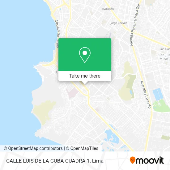Mapa de CALLE LUIS DE LA CUBA CUADRA 1