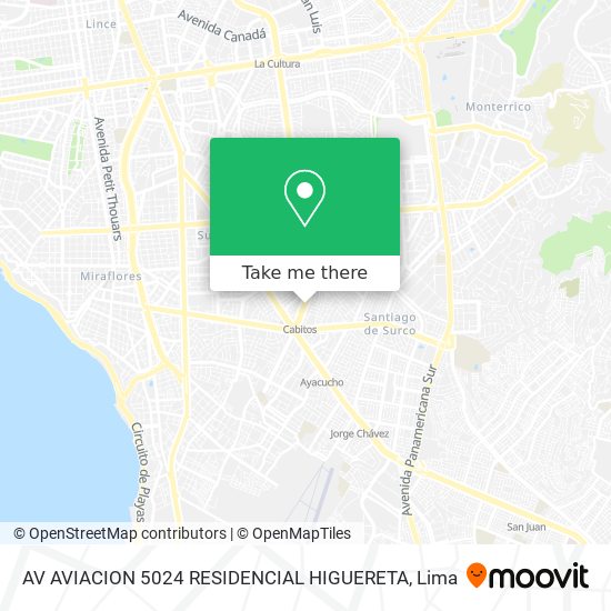 Mapa de AV AVIACION 5024 RESIDENCIAL HIGUERETA