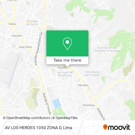 Mapa de AV LOS HEROES 1050 ZONA D