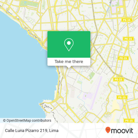 Mapa de Calle Luna Pizarro 219