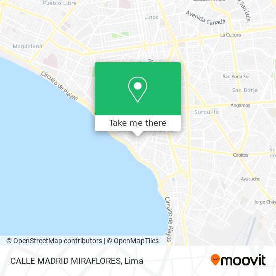 CALLE MADRID  MIRAFLORES map