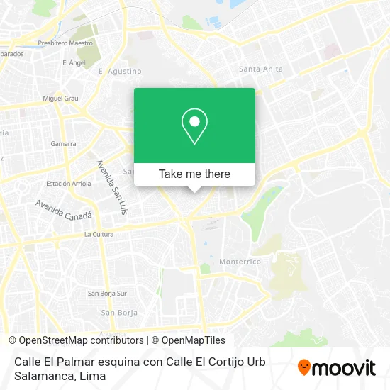 Mapa de Calle El Palmar esquina con Calle  El Cortijo  Urb  Salamanca