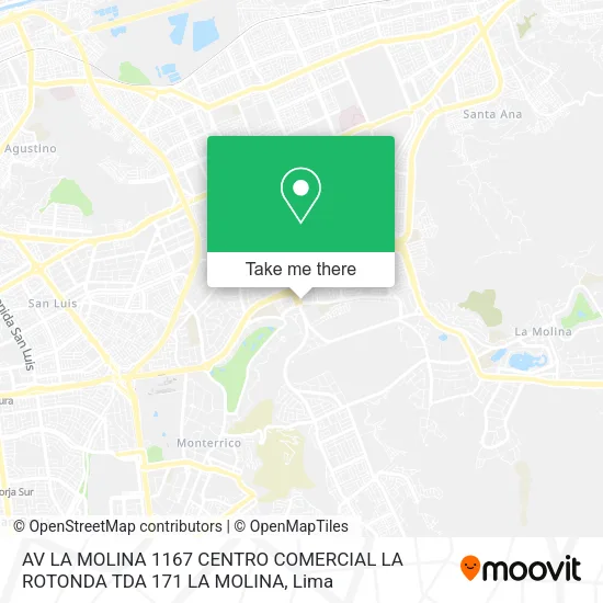 AV LA MOLINA 1167 CENTRO COMERCIAL LA ROTONDA TDA  171 LA MOLINA map