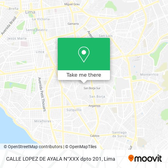 CALLE LOPEZ DE AYALA  N°XXX dpto  201 map